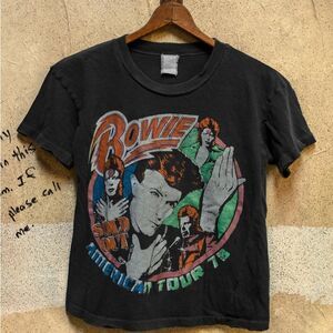 MadeWorn David Bowie American Tour 1978 Crop T-Shirt sz S